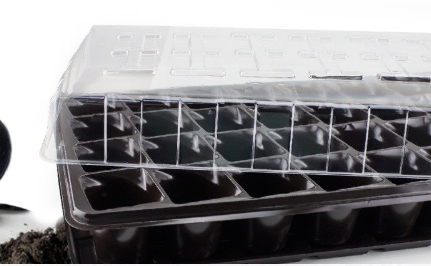 Парник для розсади 40 комірок 3х3х5 см з піддоном та кришкою (замовлення від 5 шт), фото 1