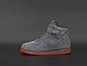 Зимові чоловічі кросівки Nike air force High grey Suede Взуття Найк Аір Форс сірі високі на хутрі замшеві, фото 4
