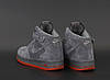 Зимові чоловічі кросівки Nike air force High grey Suede Взуття Найк Аір Форс сірі високі на хутрі замшеві, фото 6