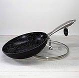 Сковорода з мармуровим антипригарним покриттям 28см Edenberg EB-3350 Сковорода з литого алюмінію карбованої, фото 2