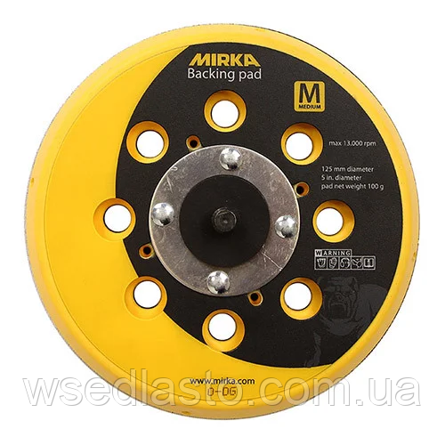 Шліфувальна підошва середня жорсткість 125 мм 5/16 "на липучці 28 отв Mirka 8292502011, фото 1