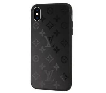 Чохол скляний Glass Case Louis Vuitton Луї Вітон для iPhone Xs Max (02) Black чорний