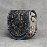 Жіноча шкіряна сумка ручної роботи напівкругла "Калина", фото 5