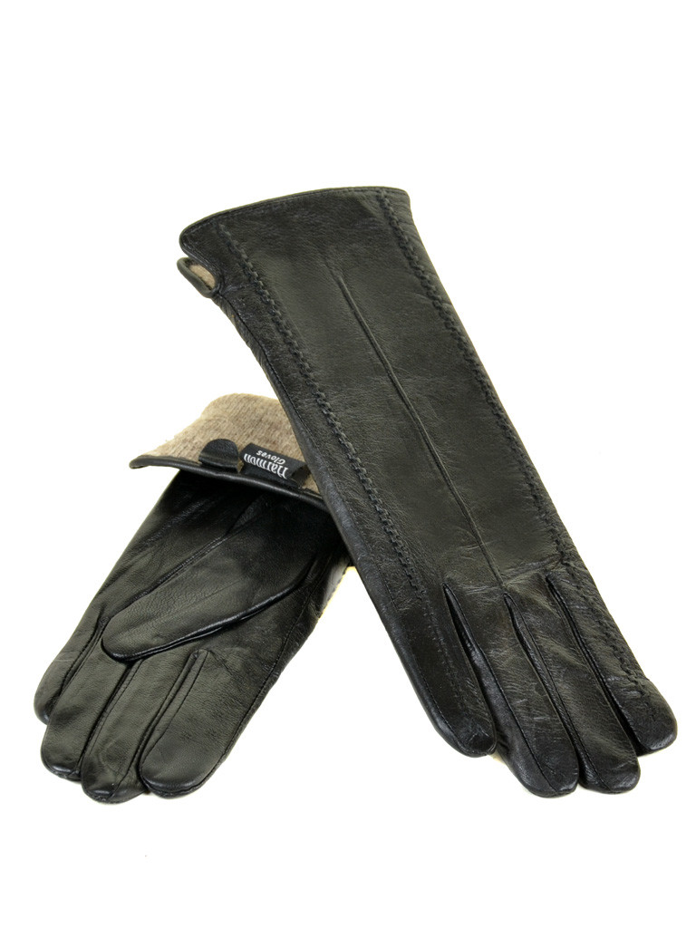 Рукавичка Жіноча шкіра F25-17/2 33см мод3 black шерсть