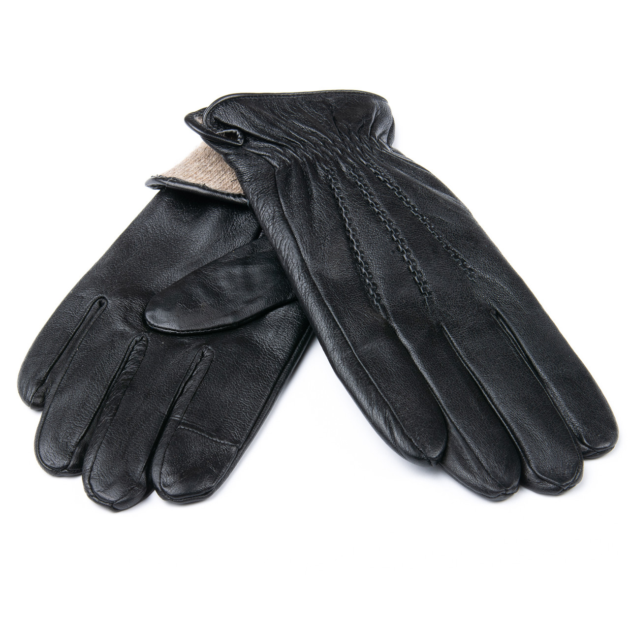 Рукавичка Чоловіча шкіра M21/19-1 мод1 black шерсть