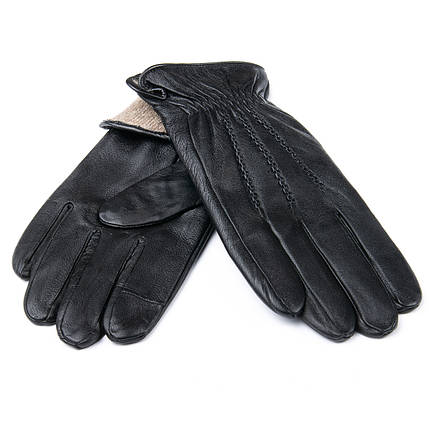 Рукавичка Чоловіча шкіра M21/19-1 мод1 black шерсть, фото 1