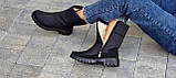 Дутіки жіночі зимові теплі стильні чорні чоботи Дутики женские зимние теплые стильные черные сапоги (Код: Л1965), фото 4