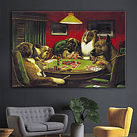 Картина интерьерная на холсте Собаки играют в покер, A Bold Bluff
