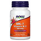 Now Foods, MK-7, вітамін K2, 100 мкг, 60 рослинних капсул