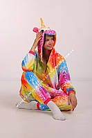 Пижама кигуруми для девушек яркая, костюм в виде единорога цветной (1004)