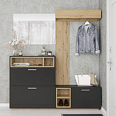 Прихожая Хайди (цвет дуб артизан / антрацит)  Світ Меблів