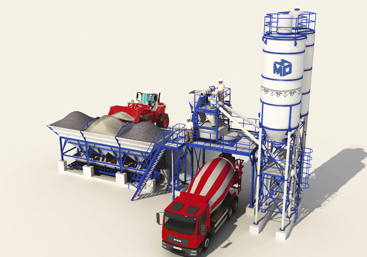 Стаціонарний бетонний завод АБСУ-25 (Скіп / Конвеєр), фото 1