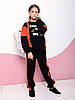 Трикотажний костюм з вставками і написами для дівчинки CD-447 Розмір 122-152, фото 3
