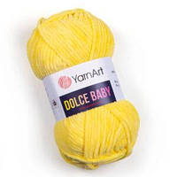 Турецкая пряжа для вязания YarnArt Dolce Baby (дольче беби) велюр 761 желтый
