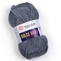 Турецкая пряжа для вязания YarnArt Dolce Baby (дольче беби) велюр 760 серый