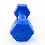 Гантель для фітнесу пластикова цільна (нерозбірна) OSPORT Lite 1 кг (OF-0113) Синій, фото 2