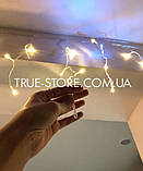 Гірлянда бахрома 200 LED 5 м*0.5м, теплий білий колір, фото 8