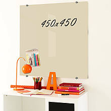 Скляна маркерна не магнітна дошка 450*450мм Бежева