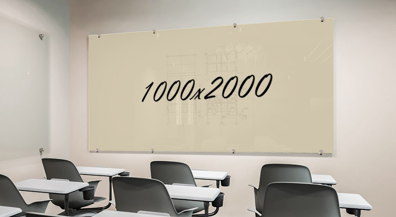 Скляна маркерна не магнітна дошка 2000*1000мм Бежева, фото 1