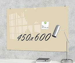 Скляна маркерна магнітна дошка 600*450мм Бежева