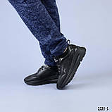 Кросівки шкіряні жіночі з тисненням чорні Осінні весняні Натуральна шкіра Розміри  37 38 40, фото 2