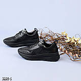 Кросівки шкіряні жіночі з тисненням чорні Осінні весняні Натуральна шкіра Розміри  37 38 40, фото 8