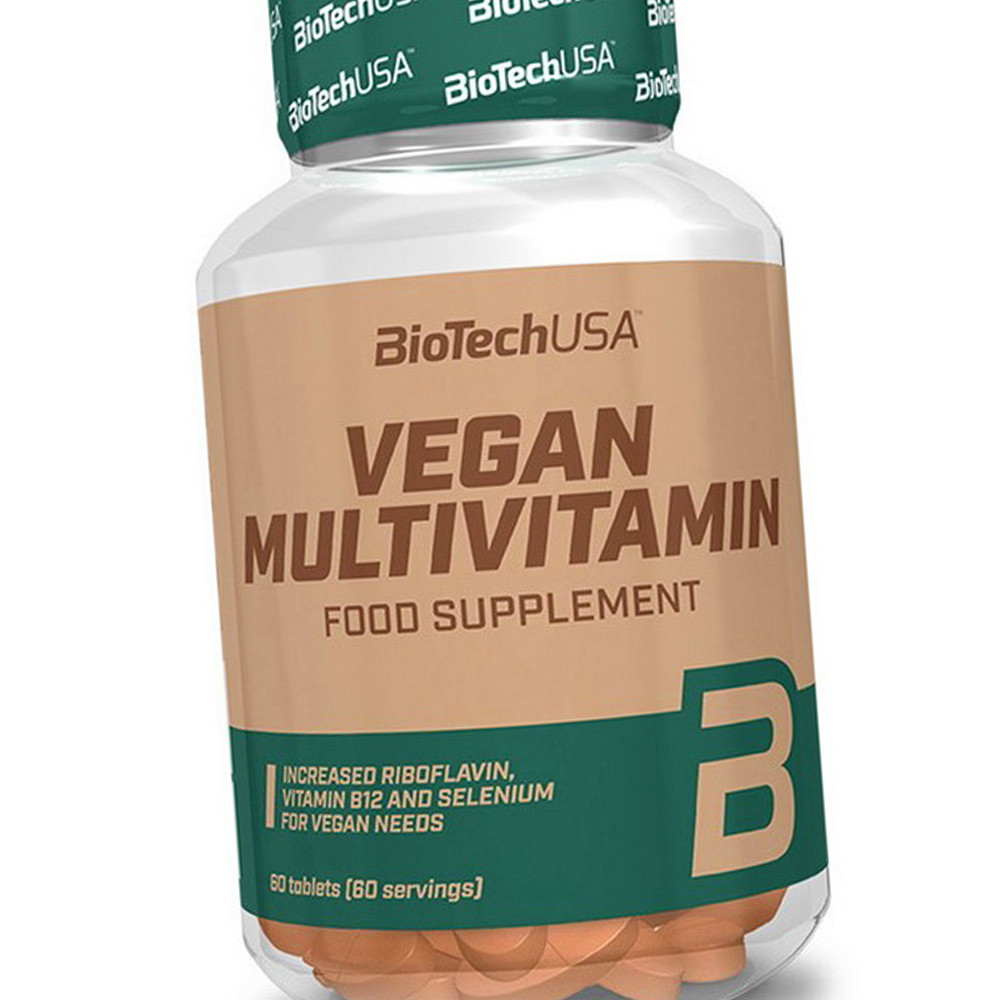 Вітаміни і мінерали для веганів BioTech Vegan Multivitamin 60 таблеток, фото 1