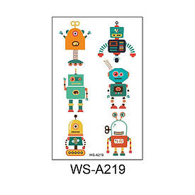 Флеш Тату. 12*8 См. Тимчасова. Перевідна. Набір, Роботи, Трансформери, Ws-A219 (S), Ч/Б