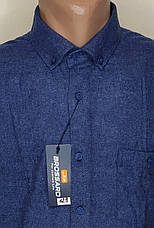 Сорочка чоловіча кашемір Туреччина синя однотонна Brosard vd-0129 класична тепла 41, фото 3