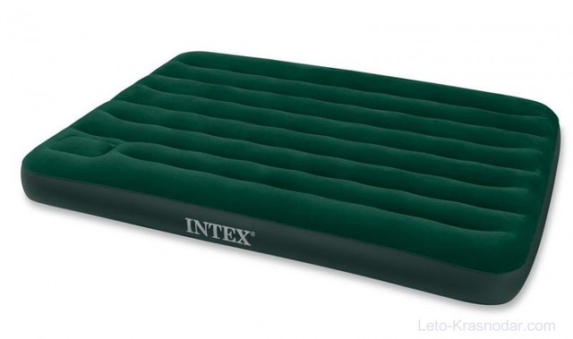 Двоспальний надувний матрац Intex 66929 (152х203х22 див.) з насосом