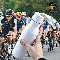 Термос металевий спортивний білий (500 мл) + друк фото/лого/ картинка/ напис