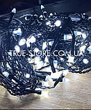 Гірлянда штора-дощик КОНУС 180 LED чорн/пров 5 м·0.6 м, Білий колір, фото 7