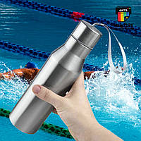 Термос металевий спортивний сріблястий (500 мл) + друк фото/лого/ картинка/ напис