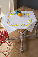 Набор для вышивания гладь (салфетка) Vervaco,Spring Flowers Tablecloth 80х80, Весенние