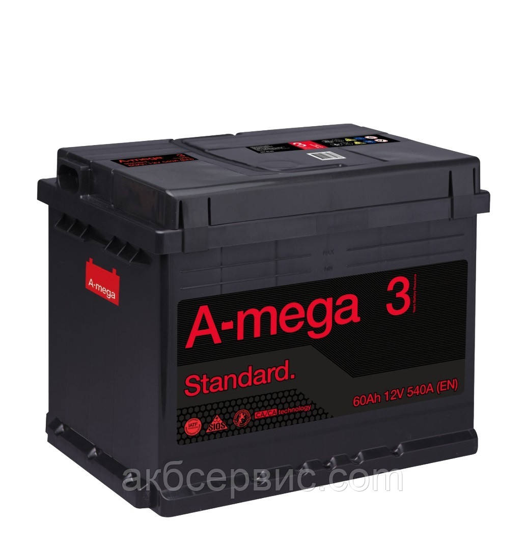 Аккумулятор автомобильный A-mega 6СТ-60 АзЕ Standard, цена 2323 грн ...