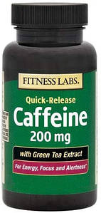 Кофеїн FitnessLabs Caffeine 200 mg with Green Tea Extract 240 таб.