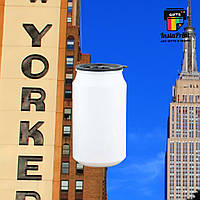 Банка металева "Coca Cola" біла + друк фото/лого/ картинка/напис