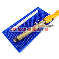 Профессиональный коврик силиконовый для парикмахерского инструмента 30х15 см Синий "ДенІС professional"
