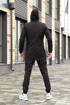 Костюм чоловічий чорний демісезонний Intruder Softshell V2.0. Куртка чоловіча, штани утеплені, фото 2