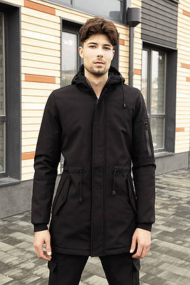Костюм чоловічий чорний демісезонний Intruder Softshell V2.0. Куртка чоловіча, штани утеплені, фото 3