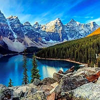 Діамантова мозаїка. Картина на підрамнику "Гірський пейзаж", 30х30см