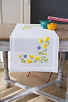 Набор для вышивания гладь (скатерть) Vervaco,Spring Flowers Table Runner 40х100, Весен