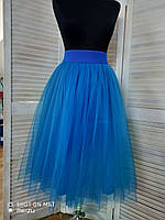 Женская юбка из евросетки цвет синий (васильковый)
