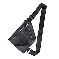 Шкіряна чоловіча сумка-кобура сумка-слінг cross body LT 5653 чорна