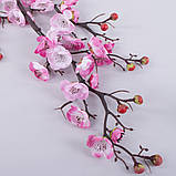 Гілка сакури покрученая потрійна (рожева), фото 2