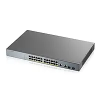 Коммутатор ZYXEL GS1350-26HP (24xGE PoE, L2, 2xGE/SFP, PoE 375W, металл)