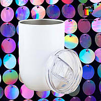 Термочашка металева біла 350 мл + друк. Термочашка з фото