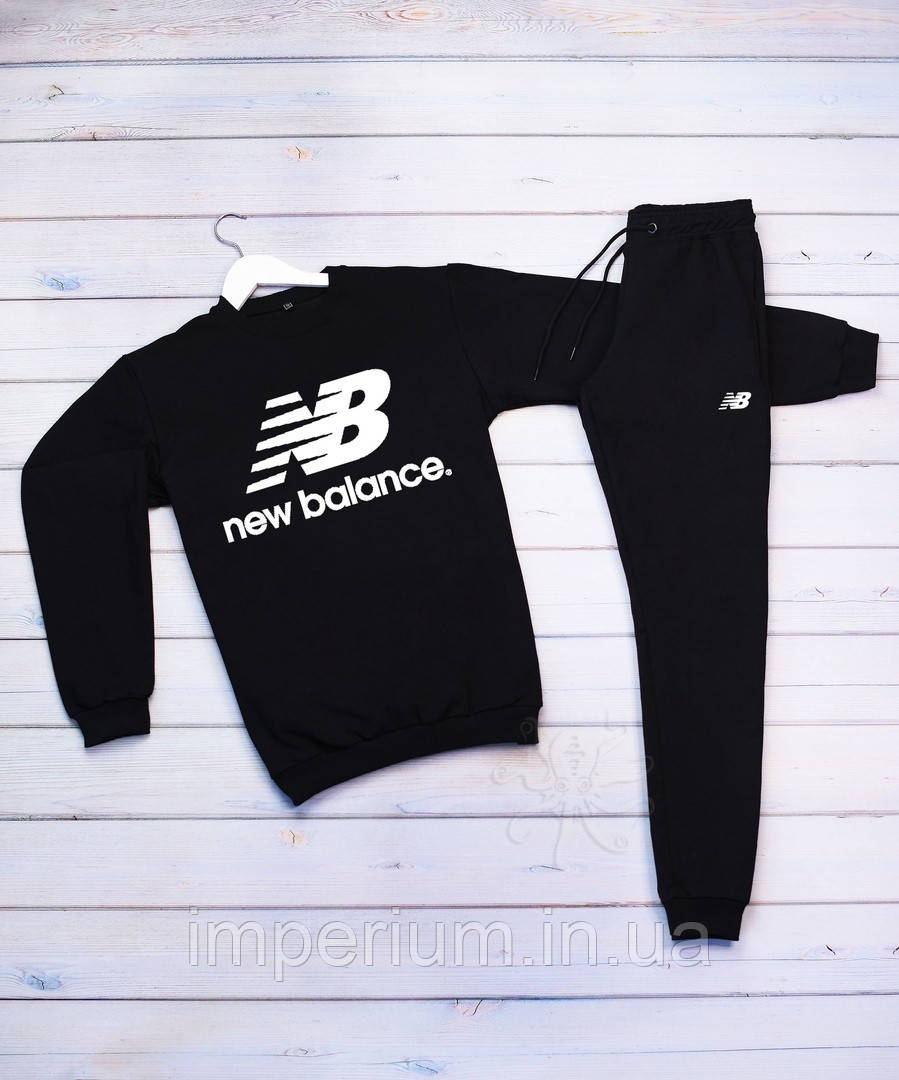 Спортивний чорний чоловічий костюм | new balance, фото 1
