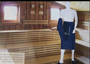 Синій набір для сауни, три предмета, чоловічий. E. Suvari, Туреччина