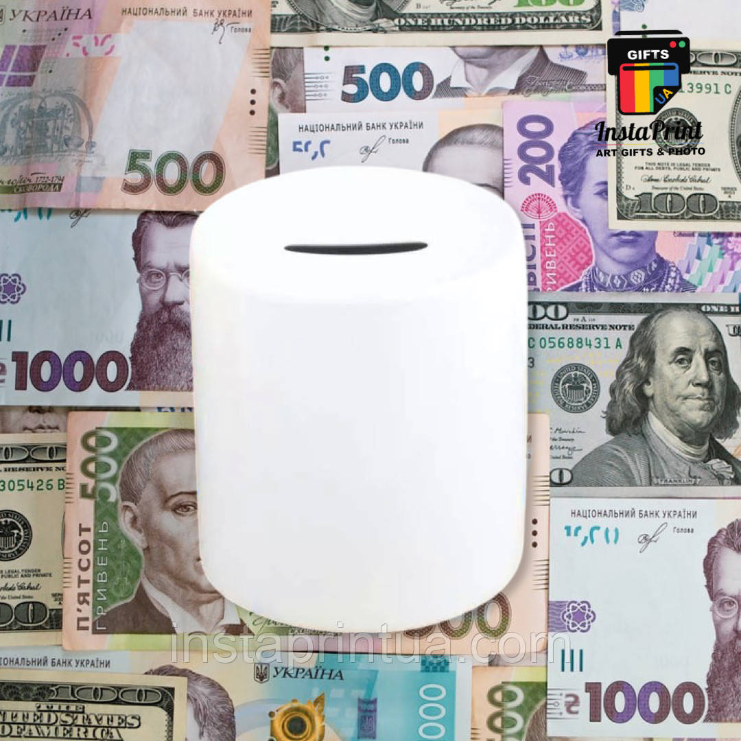 Скарбничка біла + друк. Скарбничка з фото, фото 1